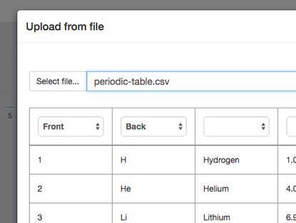 Import cards with CSV file